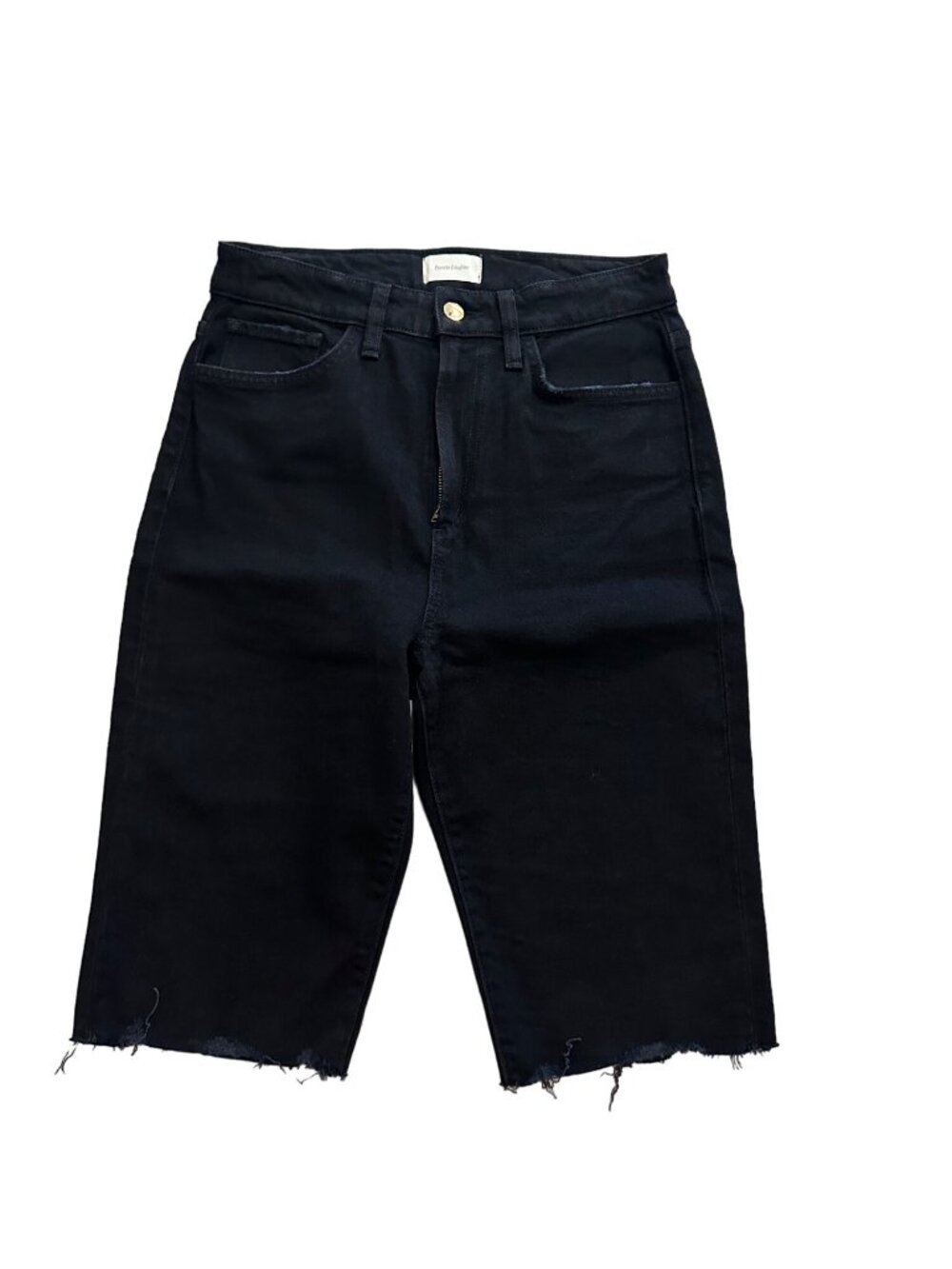 FAVORITE DAUGHTER Black Bermuda Denim Shorts Size 27 NEW